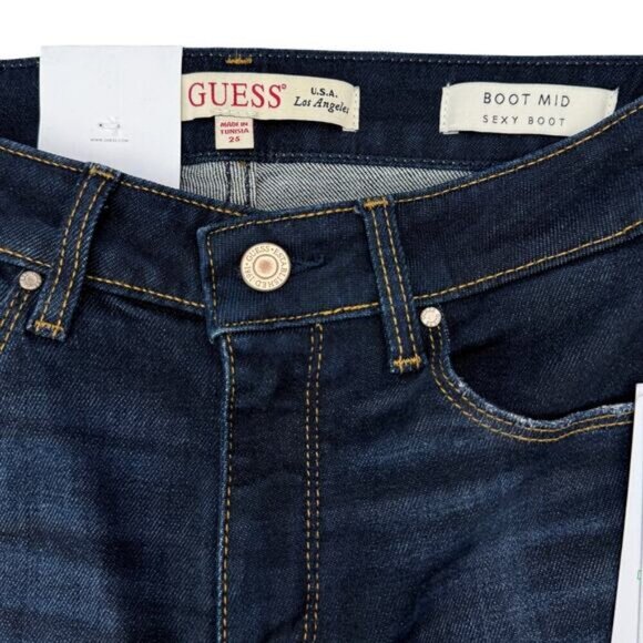 Guess Sexy Boot Mid Rise Jeans Size 25 - Picture 6 of 10